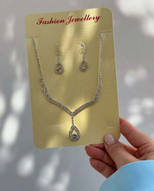 Teardrop Diamond Necklace & Earring Set